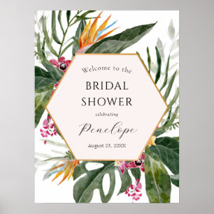 Tropical Floral Bridal Shower Welcome Sign