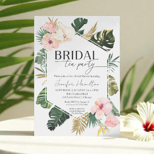 Tropical Floral Bridal tea Party Bridal Shower Invitation