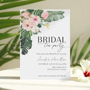 Tropical Floral Bridal tea Party Bridal Shower Invitation