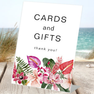 Tropical Floral Cards and Gifts Pedestal Sign