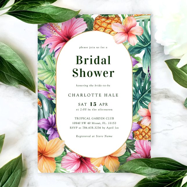 Tropical Floral Colourful Bridal Shower Invitation (Creator Uploaded)