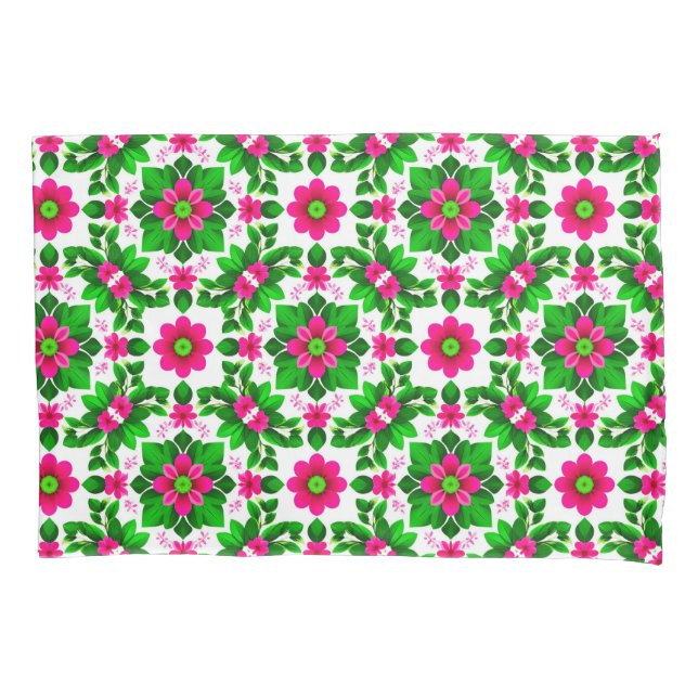 🌸 Tropical Floral Cosy Home Style 🌸 Pillowcase (Front)