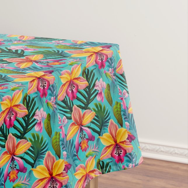 Tropical Floral Cotton  Tablecloth (In Situ)