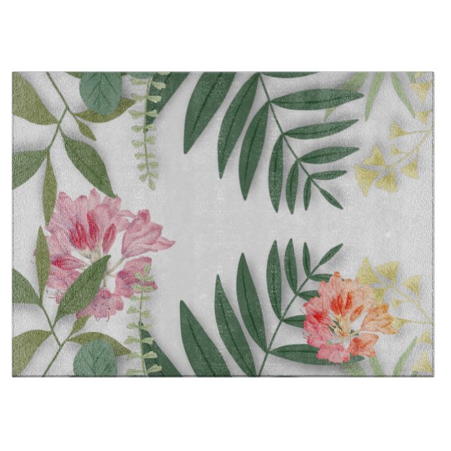 Tropical Floral Cutting Board (Front)