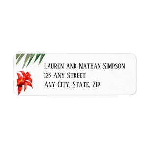 Tropical Floral, Earthy Colors, Modern, Label