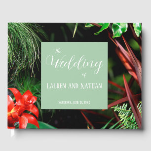 Tropical Floral, Earthy Colours, Modern, Wedding, Guest Book