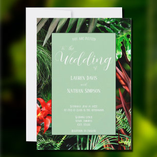 Tropical Floral, Earthy Colours, Modern, Wedding Invitation