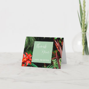 Tropical Floral, Earthy Colours, Modern, Wedding, Thank You Card
