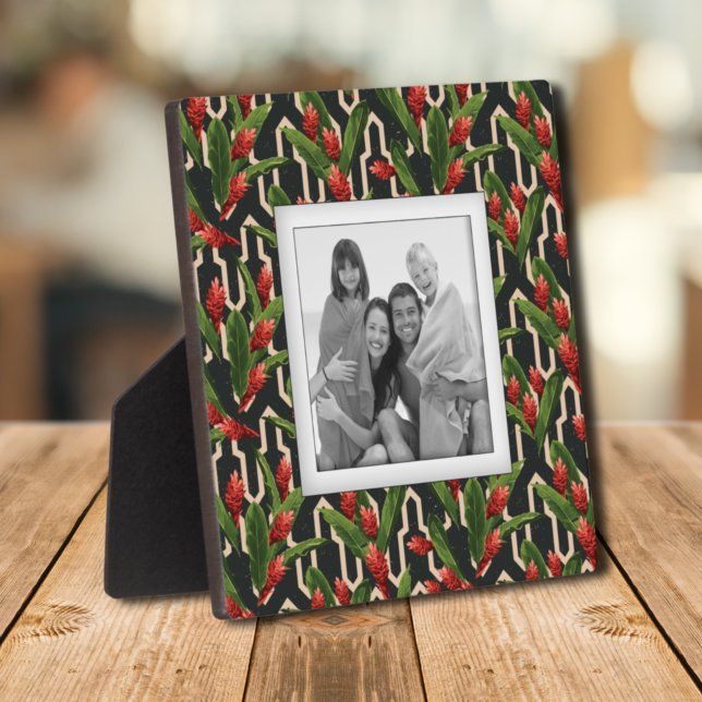 Tropical Floral Family Photo Keepsake Plaque  (Tropical Floral Family Photo Keepsake Plaque)