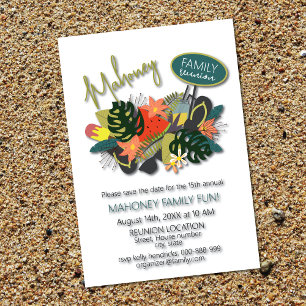 Tropical Floral Family Reunion invitation