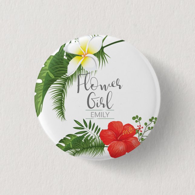 Tropical Floral Flower Girl ID475 3 Cm Round Badge (Front)