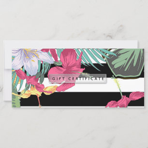 Tropical Floral Flowers Leaves Gift Certificate