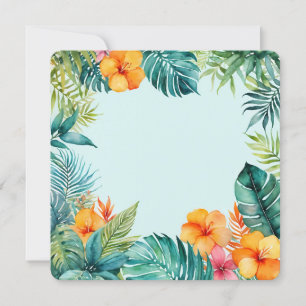 Tropical Floral Frame Colourful Summer Border Invitation