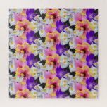 Tropical Floral Garden Hisbiscus, Lilies, Jigsaw Puzzle<br><div class="desc">Floral Puzzles great Mothers Day Gifts</div>