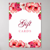 Tropical Floral Gift Card Sign