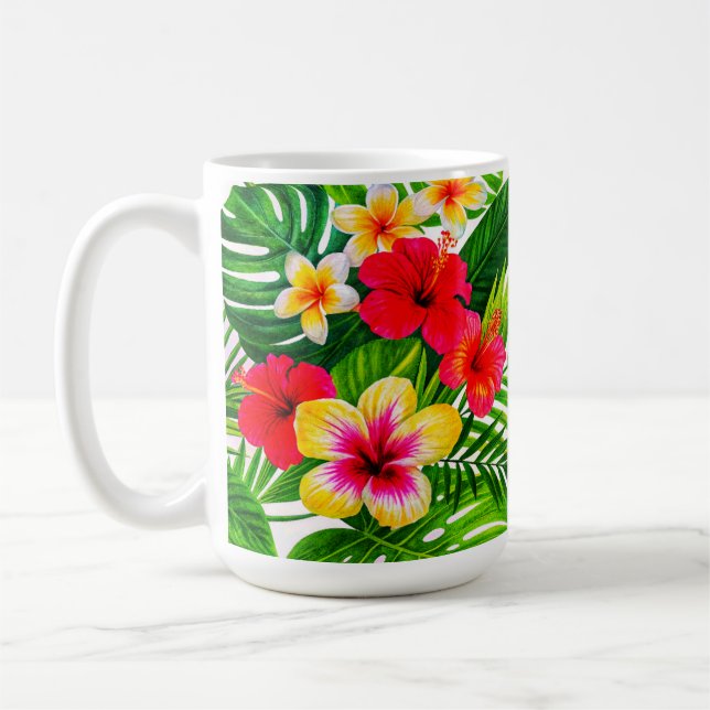 Tropical Floral Gift  Coffee Mug (Left)
