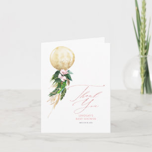 Tropical Floral Gold Balloon Garland Thank You Card