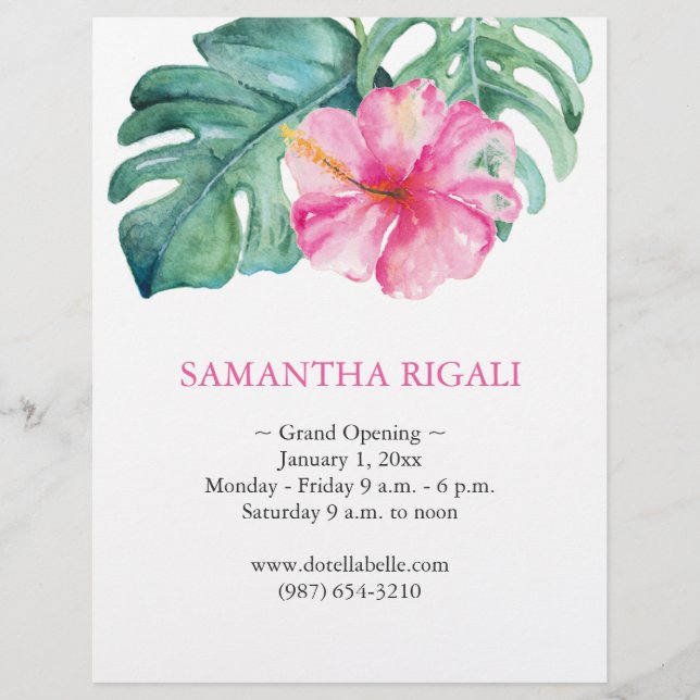 Tropical Floral Grand Opening Flyers (Front)