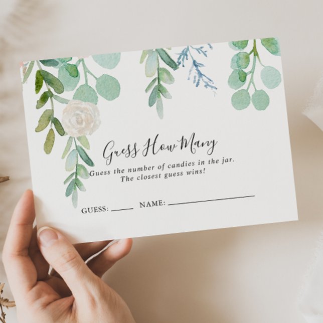 Tropical Floral Guess How Many Game Card (Creator Uploaded)