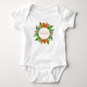 Tropical Floral Happy Mother's Day   Bodysuit