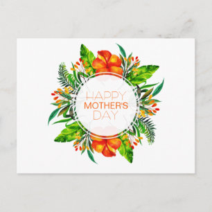 Tropical Floral Happy Mother's Day Postcard