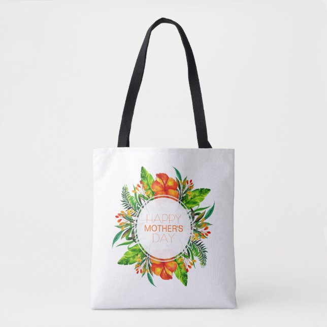 Tropical Floral Happy Mother's Day | Tote Bag (Front)