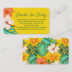 Tropical Floral Hawaiian Aloha Baby Book Request Enclosure Card