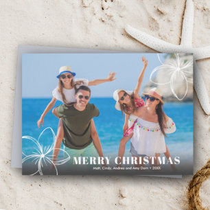 Tropical Floral Hawaiian Photo Holiday Card