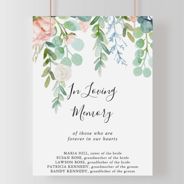 Tropical Floral In Loving Memory Sign (Creator Uploaded)