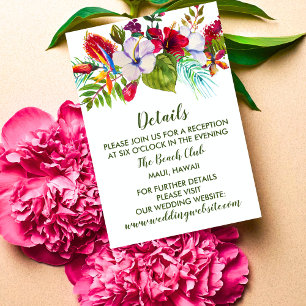 Tropical Floral Island Hibiscus Green Details Enclosure Card