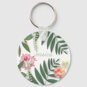 Tropical Floral Key Ring