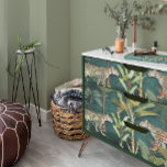 Tropical Floral Leopard Jungle Teal Blue Decoupage Tissue Paper<br><div class="desc">Modern vintage, jungle safari style has a pair of Leopards walking among the teal blue background in a tropical jungle forest. Red botanical flowers, palm and banana trees, greenery and foliage with script handwriting, handwritten letters and seals ephemera completes the design. Graphically designed by internationally licensed artist and designer, Audrey...</div>