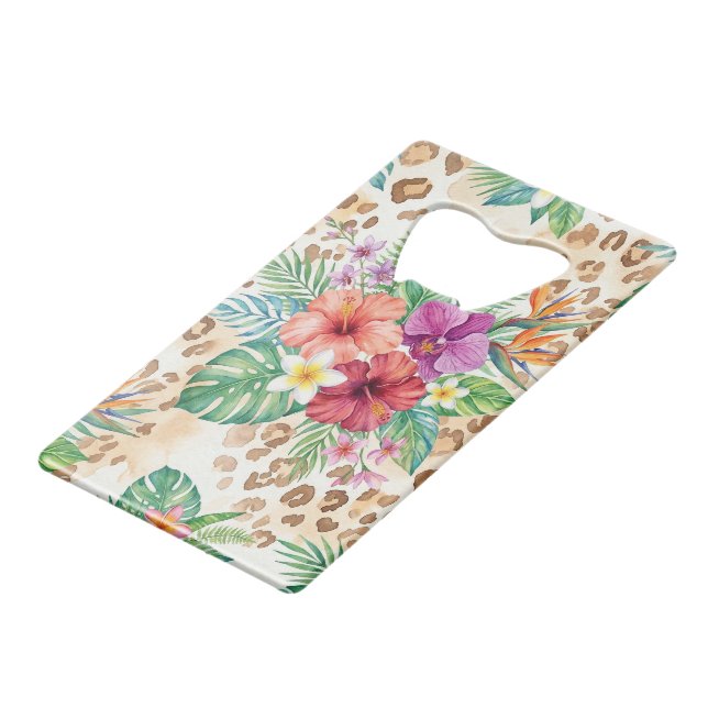 Tropical Floral Leopard Print Pattern (Front Angled)