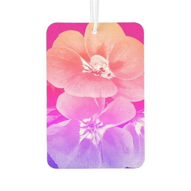 Tropical Floral Look Car Air Freshener (Back)