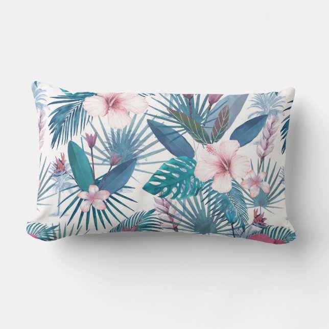 Tropical Floral Lumbar Cushion (Front)