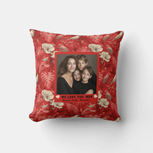 Tropical Floral Mama Birthday Photo  Garden Insp Cushion