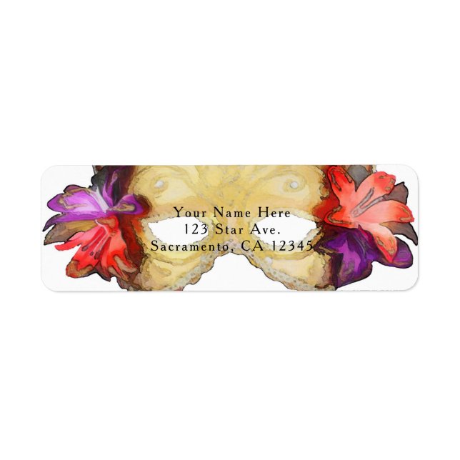 Tropical Floral Masquerade Mask Party Invitation (Front)