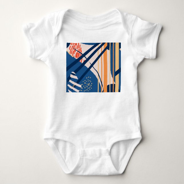 Tropical Floral: Modern Header Baby Bodysuit (Front)