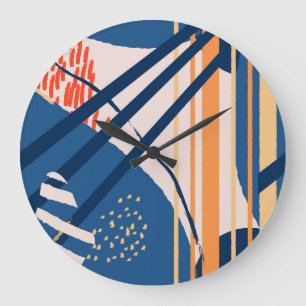 Tropical Floral: Modern Header Large Clock