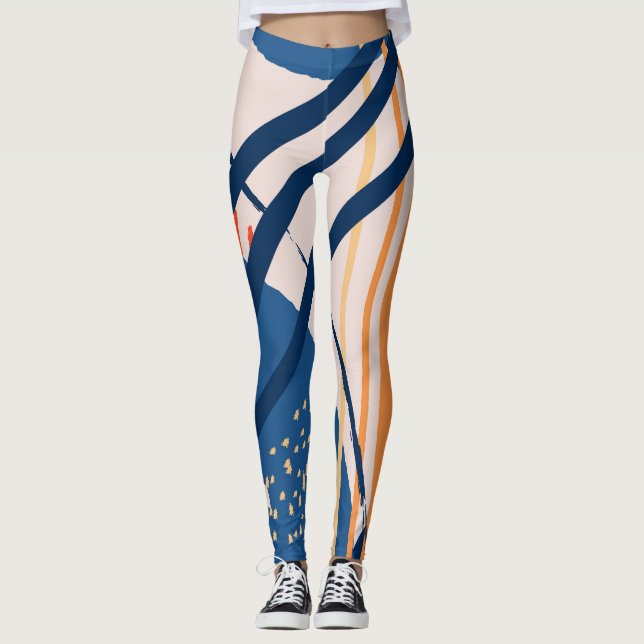 Tropical Floral: Modern Header Leggings (Front)