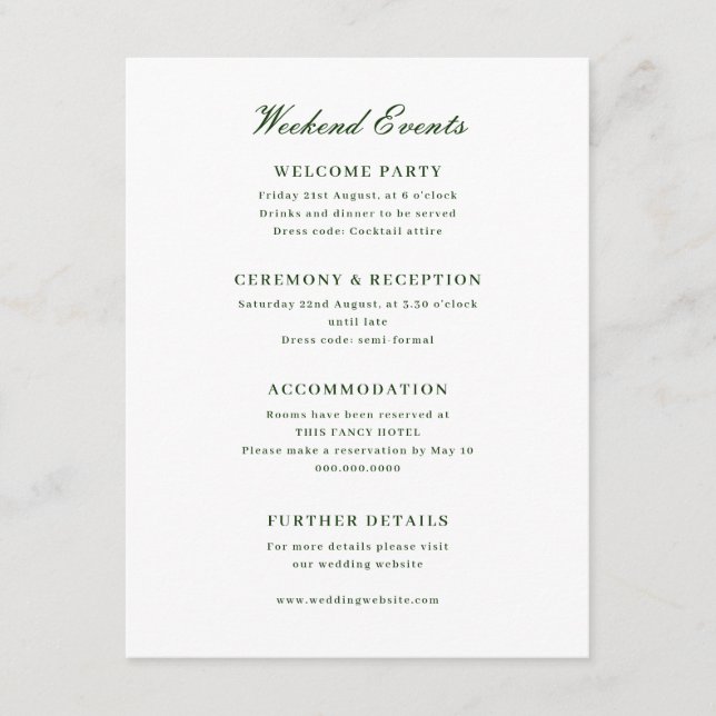 Tropical Floral Monogram Wedding Enclosure Card (Front)