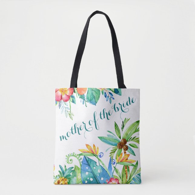 Tropical Floral Mother of the Bride Tote Bag (Front)