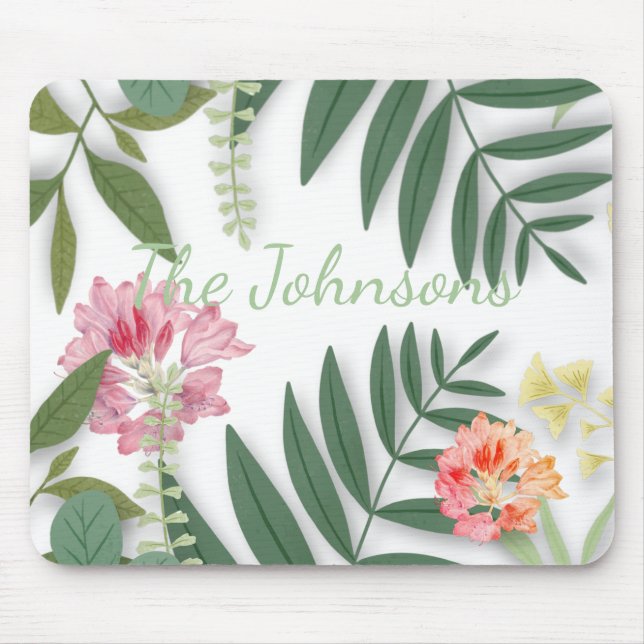 Tropical Floral  Mouse Pad (Front)