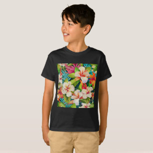 Tropical Floral Oil Painting Style T-Shirt