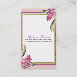 Tropical Floral Orchid Purple Chic Refer a Friend Referral Card