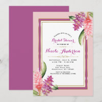 Tropical Floral Orchid Purple Pink Bridal Shower