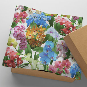 Tropical Floral Orchids Colourful Summer Tissue Paper