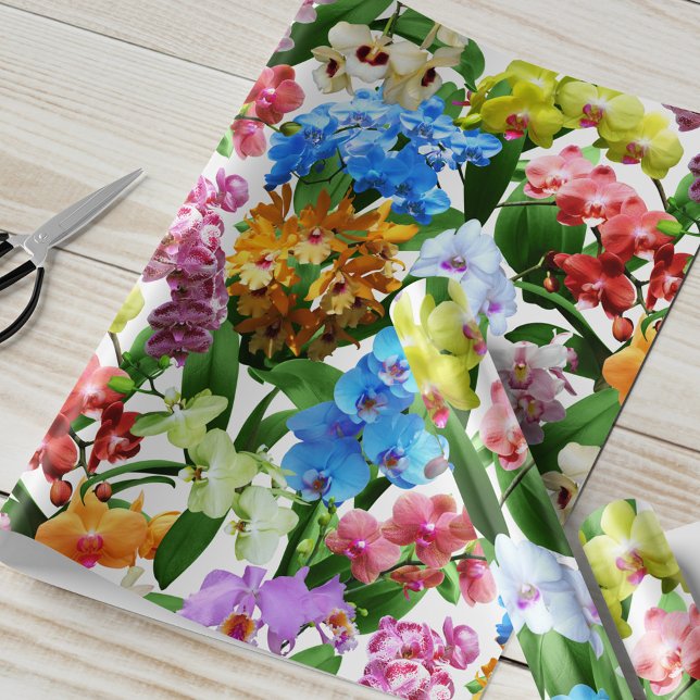 Tropical Floral Orchids Summer Wrapping Paper (Creator Uploaded)