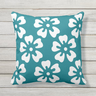 Blue And White Flowers Outdoor Cushions Pillows Zazzle Nz