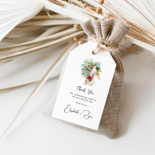 Tropical Floral Palms Wedding Thank You Gift Tags